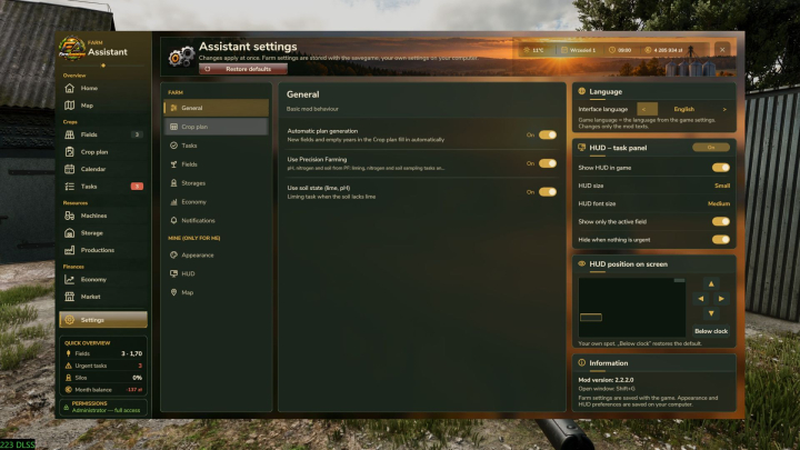 fs25-mods,  Farm Assistent V1.0