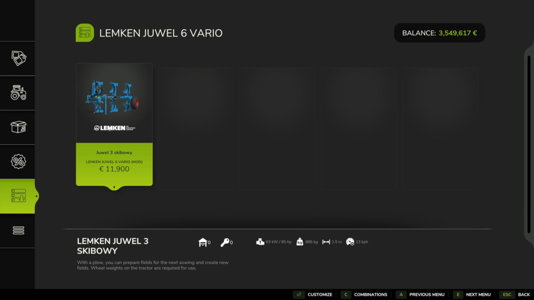 Lemken Juwel 6 Vario V1.0