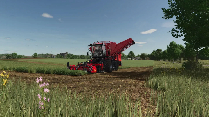 fs25-mods,  Agrifac Light Traxx Multifruit harvester in a field, FS25 mod