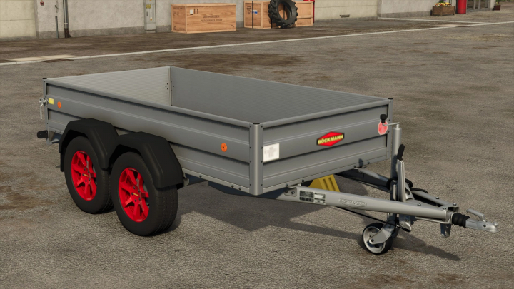 fs25-mods,  FS25 mod featuring the Boeckmann TL AL 25-13/135 trailer with red wheels in Farming Simulator 25.